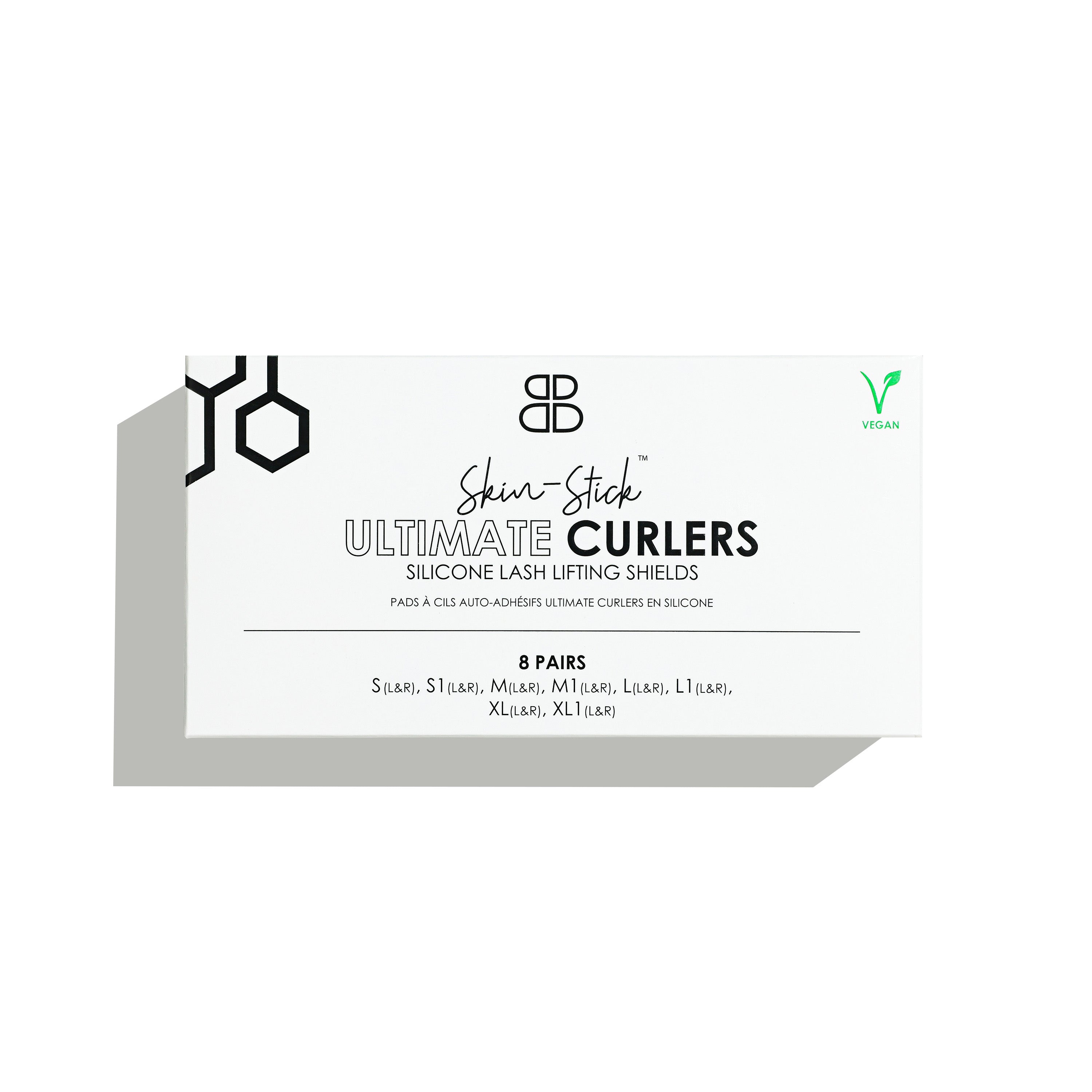 Caja de Ultimate Skin-Stick Lash Shields con 8 pares de almohadillas de silicona para lifting de pestañas
