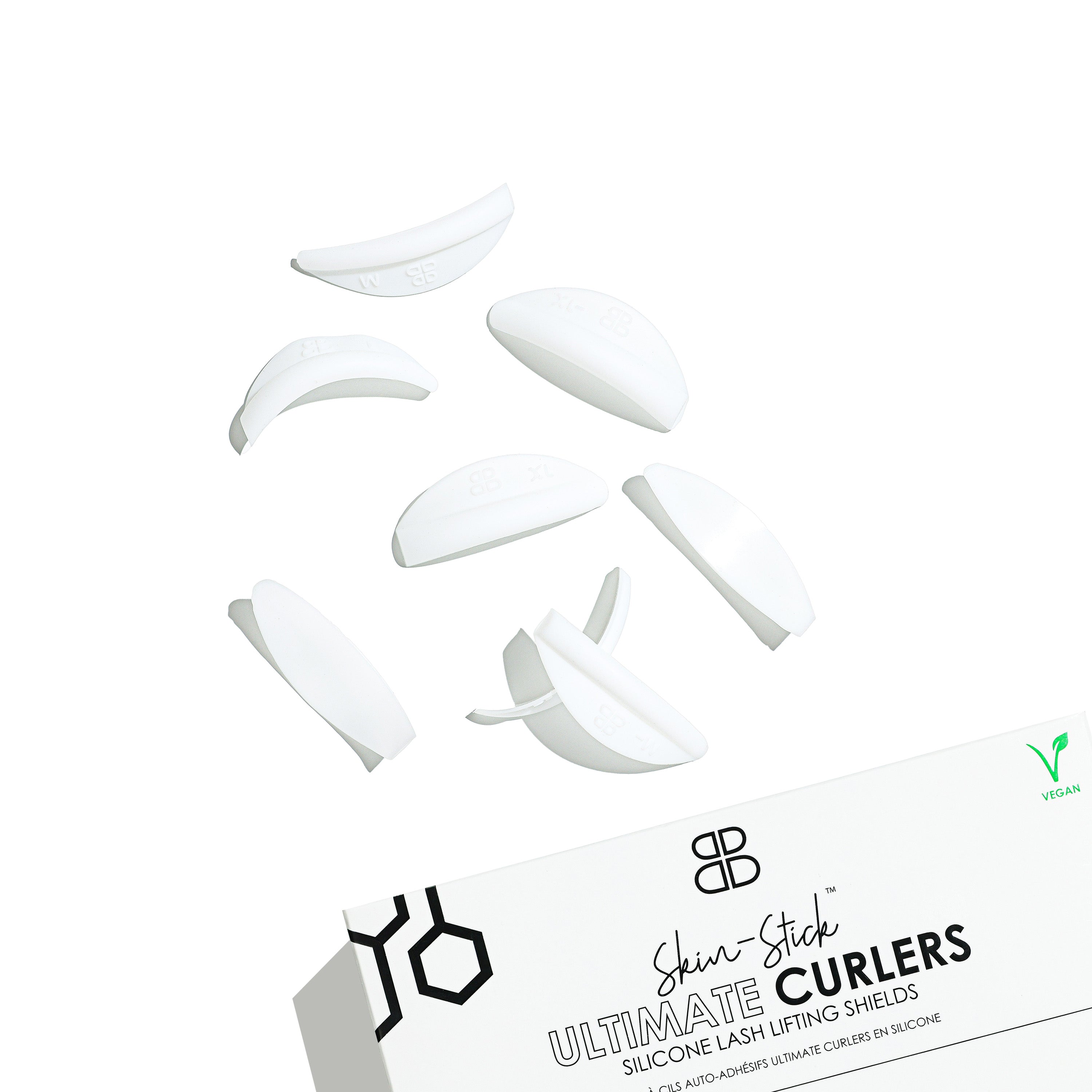 Ultimate Skin-Stick Lash Shields en silicona blanca 8 tamaños para lifting de pestañas sin adhesivo